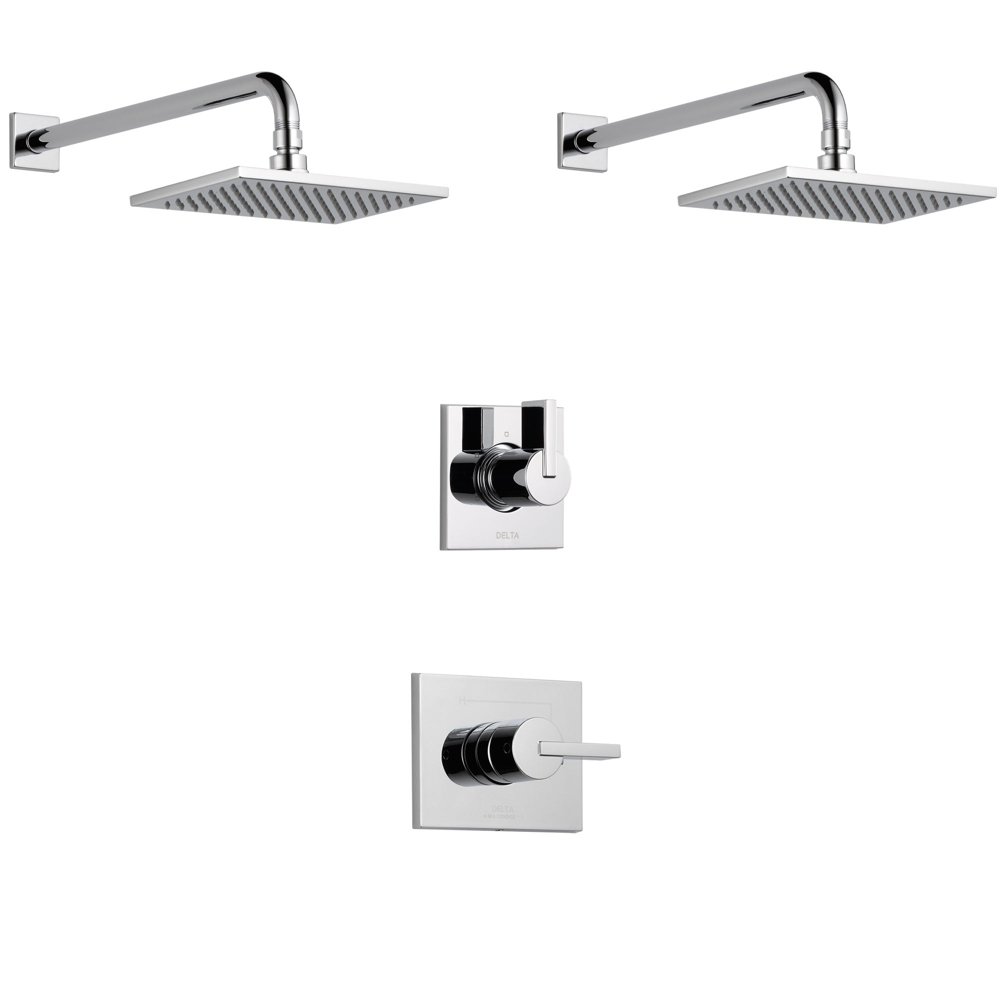 Delta Vero Chrome Finish Shower System with Control Handle, 3-Setting Diverter, 2 Showerheads SS1425316