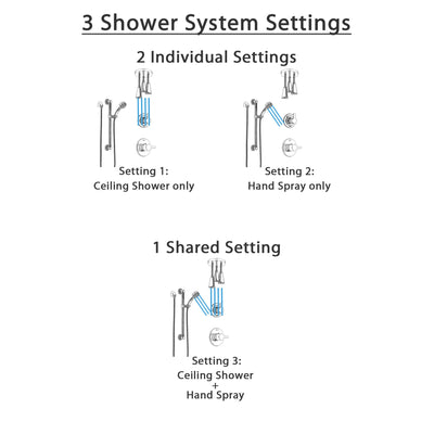 Delta Compel Chrome Finish Shower System with Control Handle, 3-Setting Diverter, Ceiling Mount Showerhead, and Hand Shower with Grab Bar SS14616