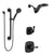 Delta Stryke Matte Black Finish Modern Shower System with Diverter, Dual Showerhead HydroRain Fixture, and Hand Spray with Grab Bar SS14763BL12