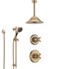 Delta Cassidy Champagne Bronze Shower System with Control Handle, Diverter, Ceiling Mount Showerhead, and Hand Shower with Slidebar SS14971CZ1