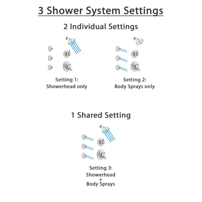 Delta Lahara Chrome Finish Shower System with Dual Control Handle, 3-Setting Diverter, Showerhead, and 3 Body Sprays SS172382