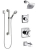 Delta Ashlyn Chrome Finish Tub and Shower System with Dual Control Handle, 3-Setting Diverter, Showerhead, and Hand Shower with Grab Bar SS174643
