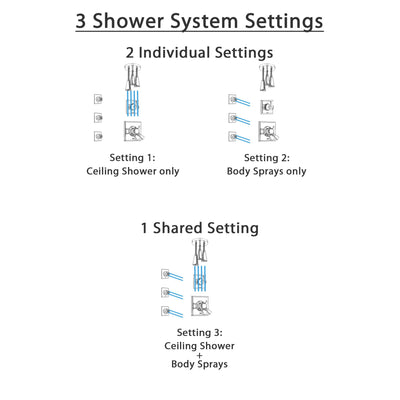 Delta Dryden Chrome Finish Shower System with Dual Control Handle, 3-Setting Diverter, Ceiling Mount Showerhead, and 3 Body Sprays SS17513