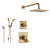 Delta Dryden Champagne Bronze Shower System with Dual Control Shower Handle, 3-setting Diverter, Large Modern Square Shower Head, and Handheld Spray SS175183CZ