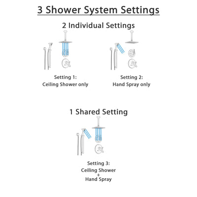 Delta Trinsic Venetian Bronze Shower System with Dual Control Shower Handle, 3-setting Diverter, Large Square Modern Ceiling Mount Shower Head, and Hand Held Shower SS175985RB