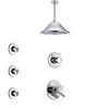 Delta Compel Chrome Finish Shower System with Dual Control Handle, 3-Setting Diverter, Ceiling Mount Showerhead, and 3 Body Sprays SS17618