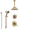 Delta Cassidy Champagne Bronze Shower System with Dual Control Handle, Diverter, Ceiling Mount Showerhead, and Hand Shower with Slidebar SS1797CZ1