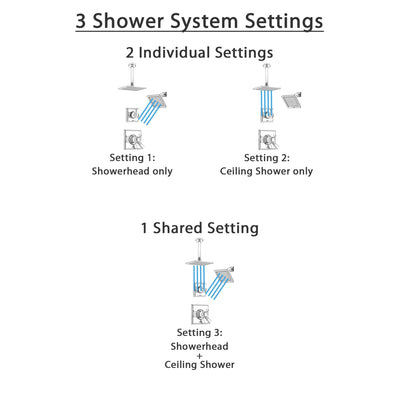 Delta Dryden Chrome Finish Shower System with Dual Thermostatic Control Handle, Diverter, Showerhead, and Ceiling Mount Showerhead SS17T25113
