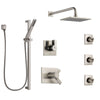 Delta Vero Dual Thermostatic Control Stainless Steel Finish Shower System, 6-Setting Diverter, Showerhead, 3 Body Sprays, and Hand Shower SS17T2532SS4