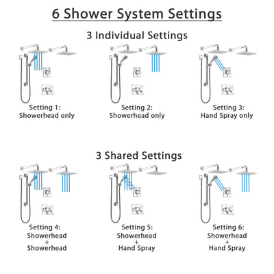 Delta Vero Chrome Shower System with Dual Thermostatic Control Handle, 6-Setting Diverter, 2 Showerheads, and Hand Shower with Grab Bar SS17T25333