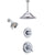 Delta Victorian Chrome Finish Shower System with Dual Thermostatic Control Handle, Diverter, Showerhead, and Ceiling Mount Showerhead SS17T25515