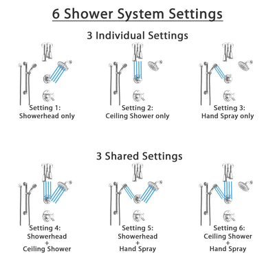 Delta Compel Chrome Shower System with Dual Thermostatic Control, Diverter, Showerhead, Ceiling Mount Showerhead, and Grab Bar Hand Shower SS17T26126