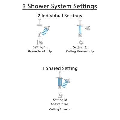 Delta Zura Chrome Finish Shower System with Dual Thermostatic Control Handle, 3-Setting Diverter, Showerhead, and Ceiling Mount Showerhead SS17T27413