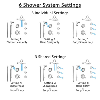 Delta Cassidy Dual Thermostatic Control Stainless Steel Finish Shower System, Diverter, Showerhead, 3 Body Sprays, and Temp2O Hand Shower SS17T2971SS5