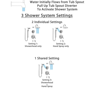 Delta Cassidy Chrome Finish Tub and Shower System with Dual Thermostatic Control Handle, Diverter, Showerhead, and Temp2O Hand Shower SS17T49724