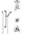 Delta Tesla Chrome Shower System with Dual Thermostatic Control Handle, Diverter, Ceiling Mount Showerhead, and Hand Shower with Grab Bar SS17T5225