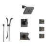 Delta Vero Venetian Bronze Shower System with Thermostatic Shower Handle, 6-setting Diverter, Modern Square Showerhead, Handheld Shower, and 3 Body Sprays SS17T5393RB