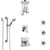 Delta Ara Chrome Shower System with Dual Thermostatic Control, Diverter, Ceiling Mount Showerhead, 3 Body Sprays, and Grab Bar Hand Shower SS17T6723