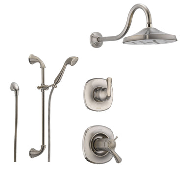 Delta Addison Stainless Steel Shower System with Thermostatic Shower Handle, 3-setting Diverter, Showerhead, and Handheld Shower SS17T9284SS