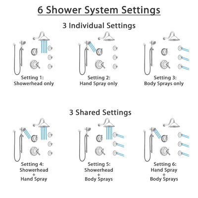 Delta Cassidy Dual Thermostatic Control Stainless Steel Finish Shower System, Diverter, Showerhead, 3 Body Sprays, and Hand Shower SS17T971SS3