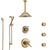 Delta Cassidy Champagne Bronze Shower System with Dual Thermostatic Control, Diverter, Ceiling Showerhead, 3 Body Sprays, and Hand Shower SS17T972CZ3
