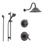 Delta Cassidy Venetian Bronze Shower System with Thermostatic Shower Handle, 3-setting Diverter, Large Rain Shower Head, and Handheld Shower SS17T9782RB