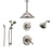 Delta Cassidy Stainless Steel Shower System with Thermostatic Shower Handle, 6-setting Diverter, Large Ceiling Mount Rain Showerhead, Handheld Shower, and Wallmount Showerhead SS17T9793SS