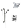 Delta Ara Chrome Finish Shower System with Control Handle, Integrated 3-Setting Diverter, Showerhead, and Hand Shower with Grab Bar SS248671