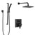 Delta Ara Matte Black Finish Modern Integrated Diverter Shower System with Wall Mount Rain Showerhead and Hand Shower with Slide Bar SS27867BL4