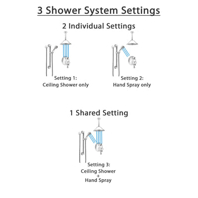 Delta Cassidy Dual Control Handle Stainless Steel Finish Integrated Diverter Shower System, Ceiling Showerhead, and Grab Bar Hand Shower SS27897SS8
