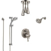 Delta Cassidy Dual Control Stainless Steel Finish Integrated Diverter Shower System, Temp2O Showerhead, Hand Shower, and Ceiling Showerhead SS27997SS6