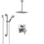 Delta Ara Chrome Integrated Diverter Shower System with Dual Thermostatic Control, Ceiling Mount Showerhead, and Hand Shower with Grab Bar SS27T8679