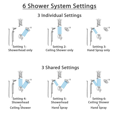 Delta Trinsic Chrome Dual Thermostatic Control Shower System, Integrated Diverter, Showerhead, Ceiling Showerhead, and Temp2O Hand Shower SS27T95912