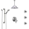 Delta Trinsic Chrome Dual Thermostatic Control Integrated Diverter Shower System, Ceiling Showerhead, 3 Body Sprays, and Grab Bar Hand Spray SS27T9593