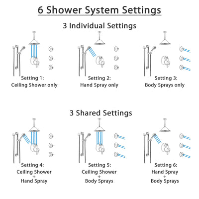 Delta Trinsic Dual Thermostatic Control Stainless Steel Finish Shower System, Ceiling Showerhead, 3 Body Jets, Grab Bar Hand Spray SS27T959SS4