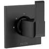 Delta Ara Collection Matte Black Finish 3-Setting 2-Port Square Shower System Diverter Includes Rough-in Valve D2552V