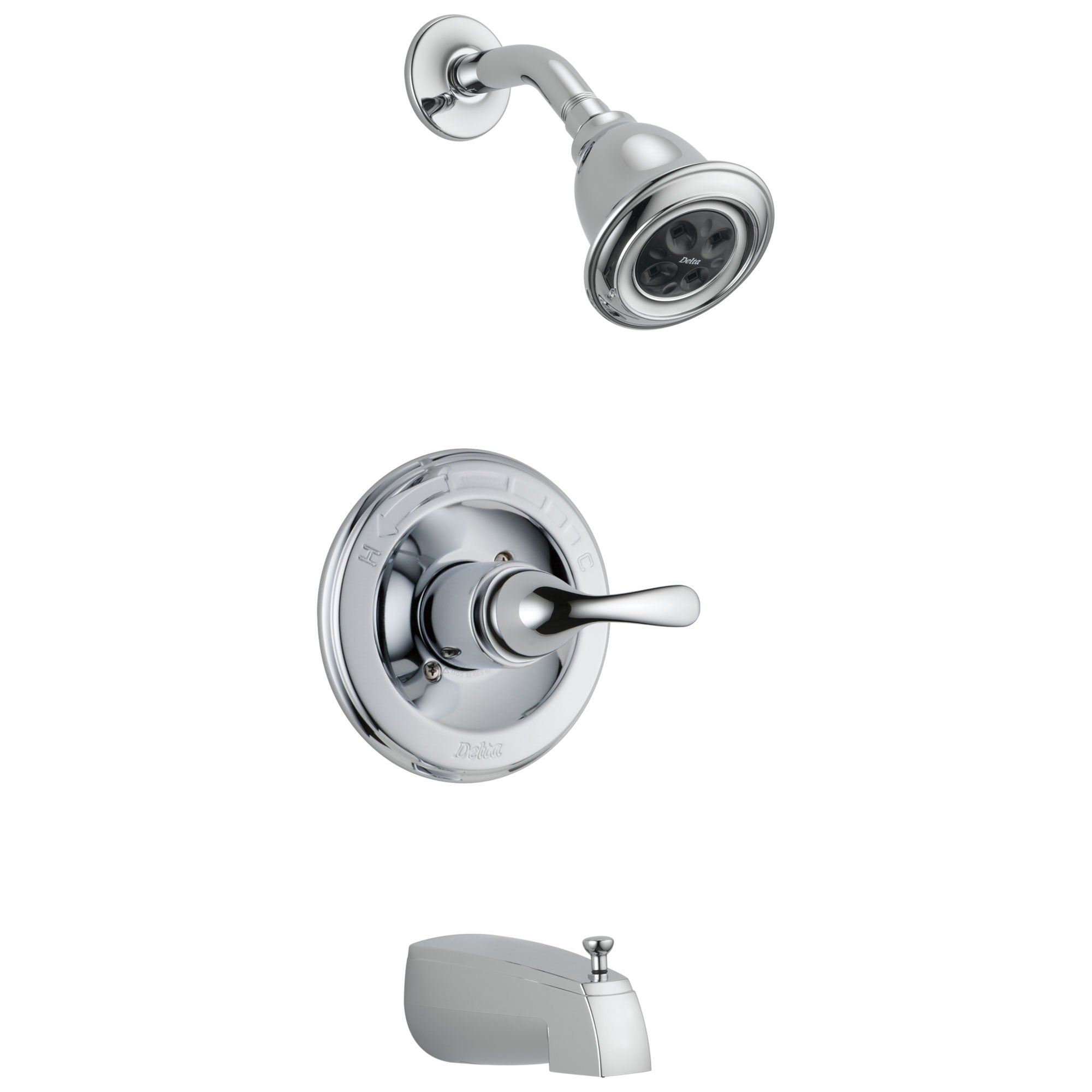 Delta Chrome Finish Monitor 13 Series H2Okinetic Watersense Single Lever Tub / Shower Combo Includes Rough-in Valve without Stops D2523V