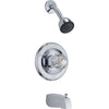 Delta Classic Chrome Single Control Knob Tub and Shower Faucet with Valve D237V