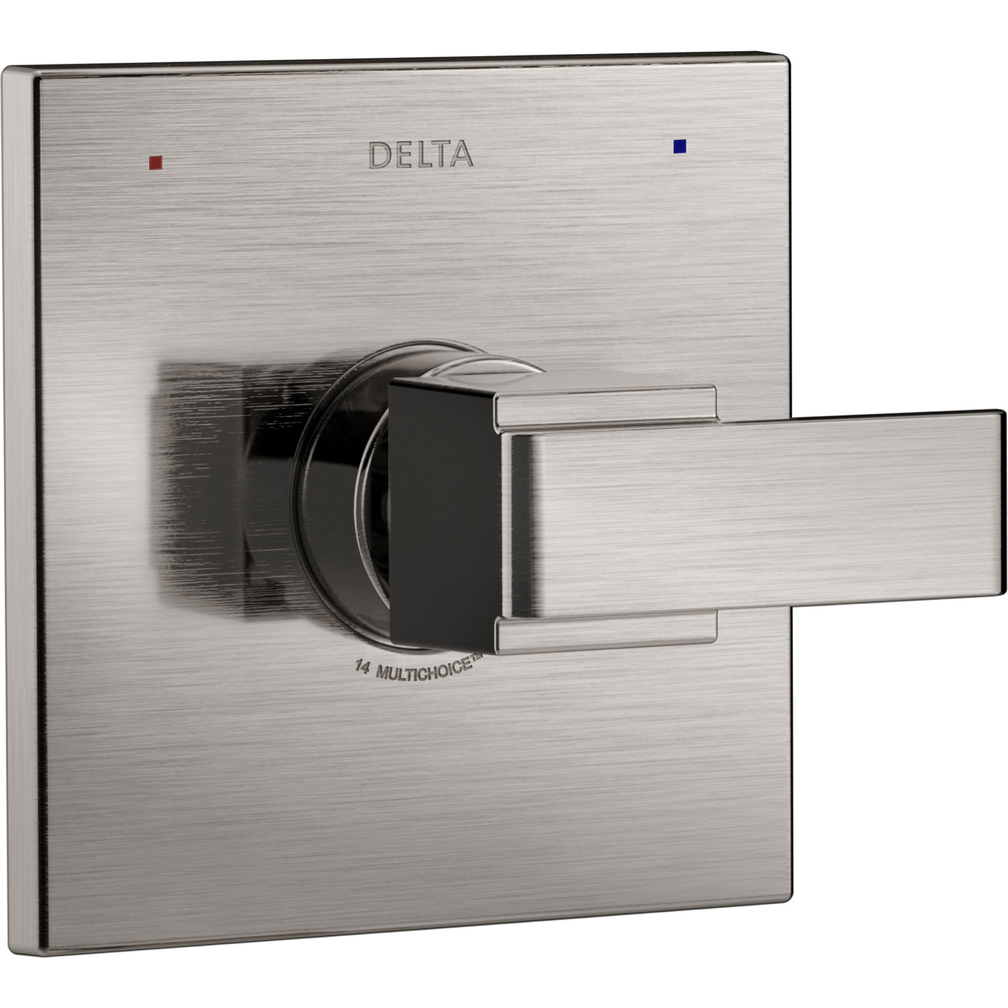 Delta Ara Modern Monitor 14 Series Stainless Steel Finish Square Single Handle Pressure Balanced Shower Faucet Control INCLUDES Rough-in Valve with Stops D1253V