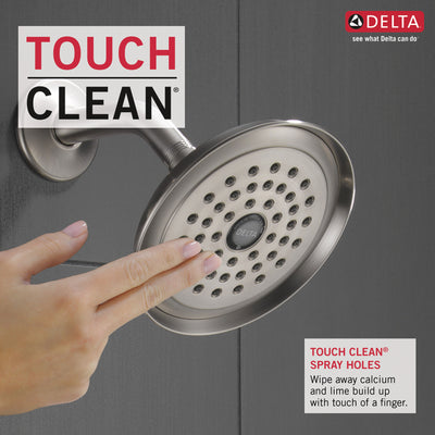 Delta Woodhurst Stainless Steel Finish Shower only Faucet Includes Single Lever Handle, Cartridge, and Valve with Stops D3518V