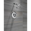 Delta Linden Collection Chrome Monitor 14 Series Contemporary Single Lever Handle Shower only Faucet Includes Rough-in Valve without Stops D2431V