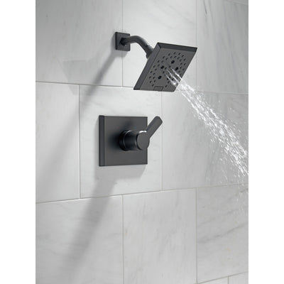 Delta Pivotal Matte Black Finish Monitor 14 Series Shower only Faucet Includes Single Lever Handle, Cartridge, and Valve with Stops D3480V