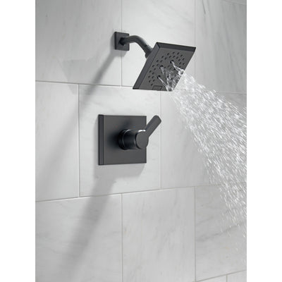 Delta Pivotal Matte Black Finish Monitor 14 Series Shower only Faucet Includes Single Lever Handle, Cartridge, and Valve with Stops D3480V