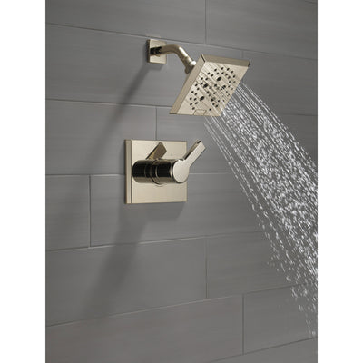 Delta Pivotal Polished Nickel Finish Monitor 14 Series Shower only Faucet Includes Single Lever Handle, Cartridge, and Valve with Stops D3476V