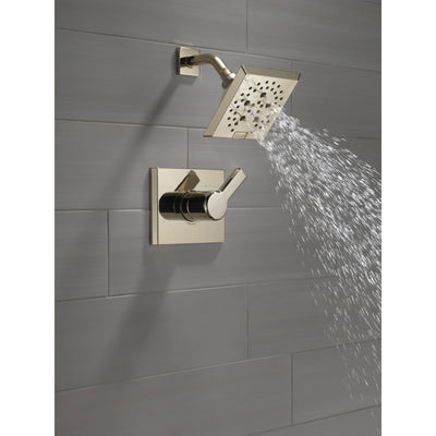 Delta Pivotal Polished Nickel Finish Monitor 14 Series Shower only Faucet Includes Single Lever Handle, Cartridge, and Valve without Stops D3475V