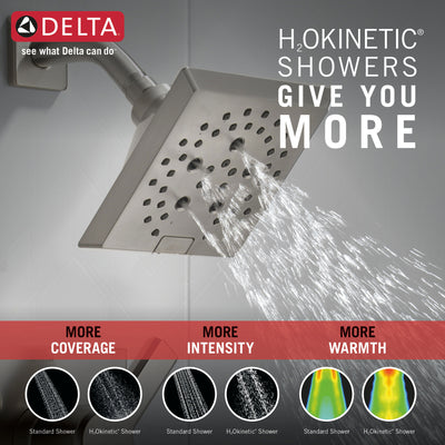 Delta Pivotal Stainless Steel Finish Monitor 14 Series Shower only Faucet Includes Single Lever Handle, Cartridge, and Valve with Stops D3474V