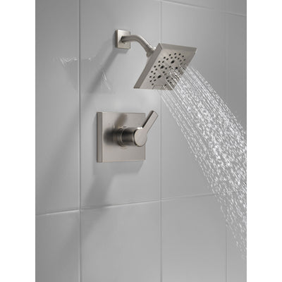 Delta Pivotal Stainless Steel Finish Monitor 14 Series Shower only Faucet Includes Single Lever Handle, Cartridge, and Valve with Stops D3474V