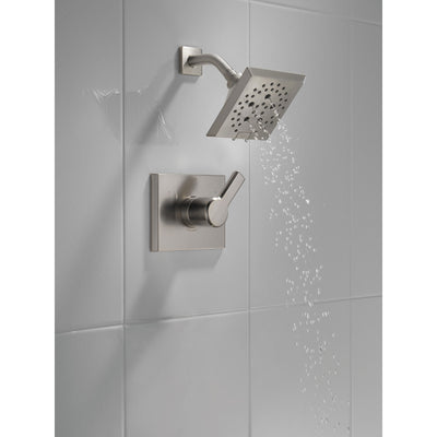 Delta Pivotal Stainless Steel Finish Monitor 14 Series Shower only Faucet Includes Single Lever Handle, Cartridge, and Valve with Stops D3474V