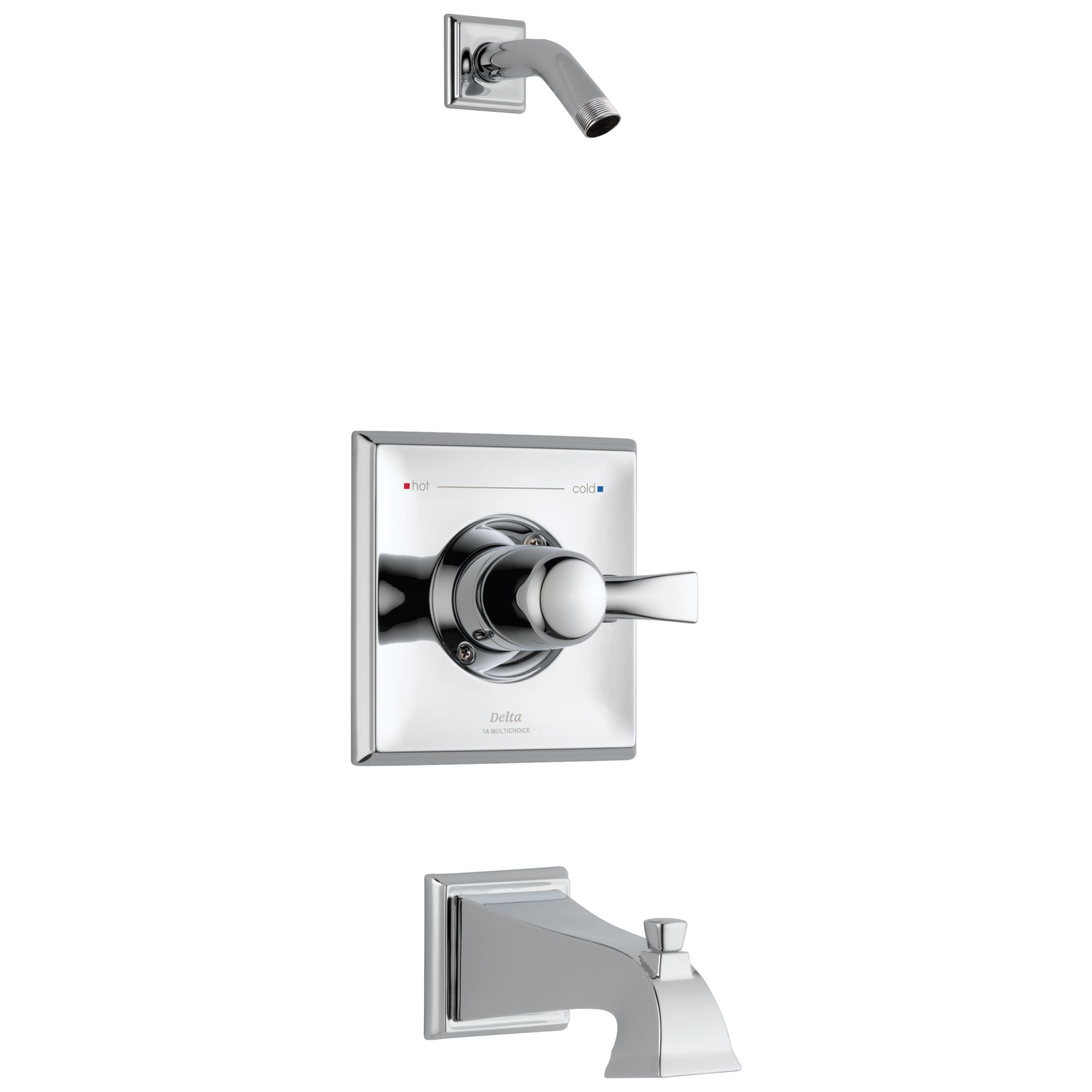 Delta Dryden Collection Chrome Monitor 14 Pressure and Temp Balanced Tub and Shower Faucet Combo Trim - Less Showerhead Includes Valve with Stops D2414V