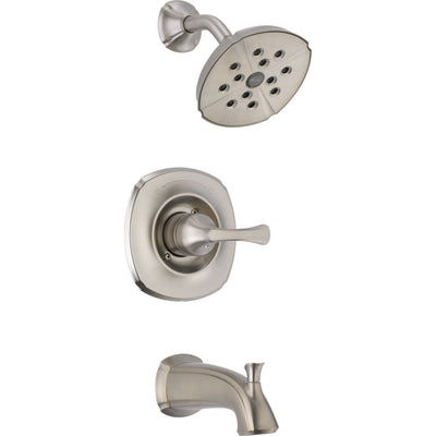 Delta Addison Stainless Steel Finish Tub and Shower Faucet Includes Valve D274V